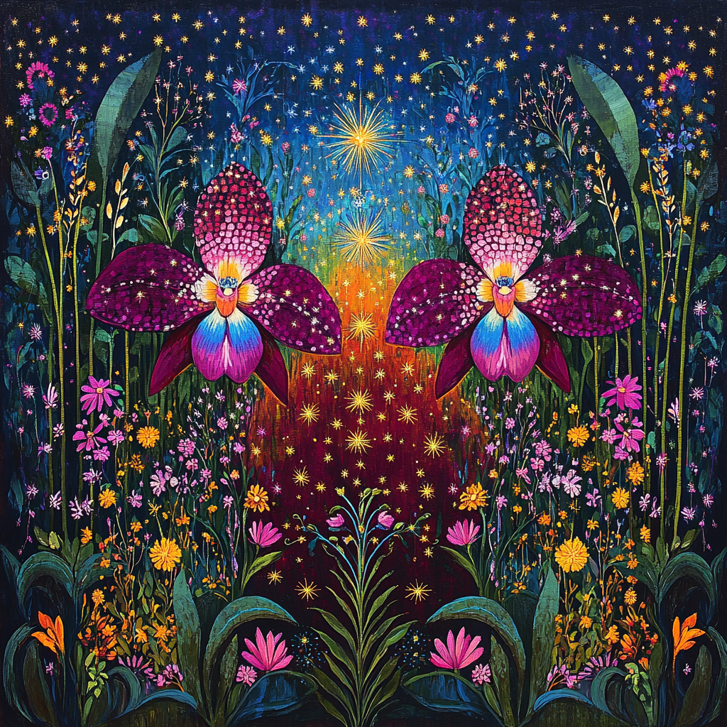 Frida Kahlo Inspired Thorned Orchid Constellation Numbered painting kits