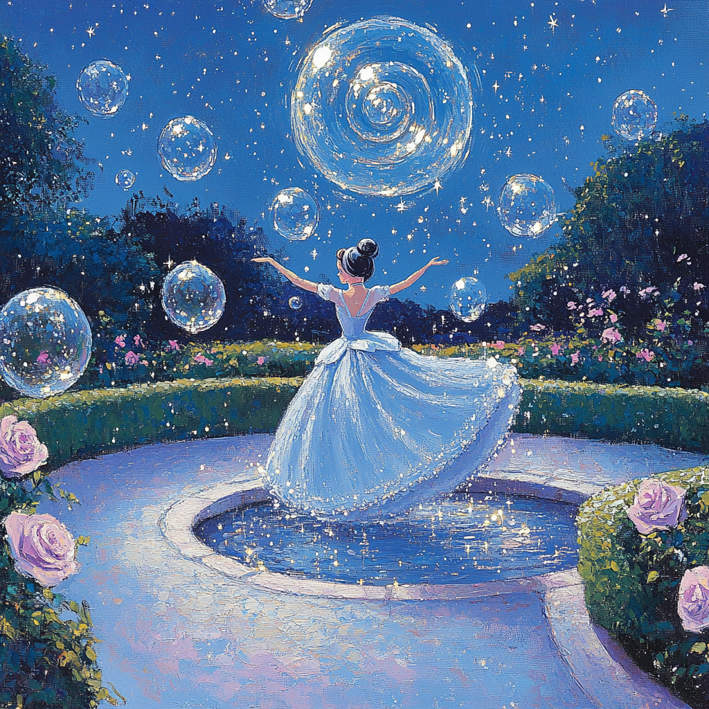 Cinderella Bubble Comet Garden painting number kit