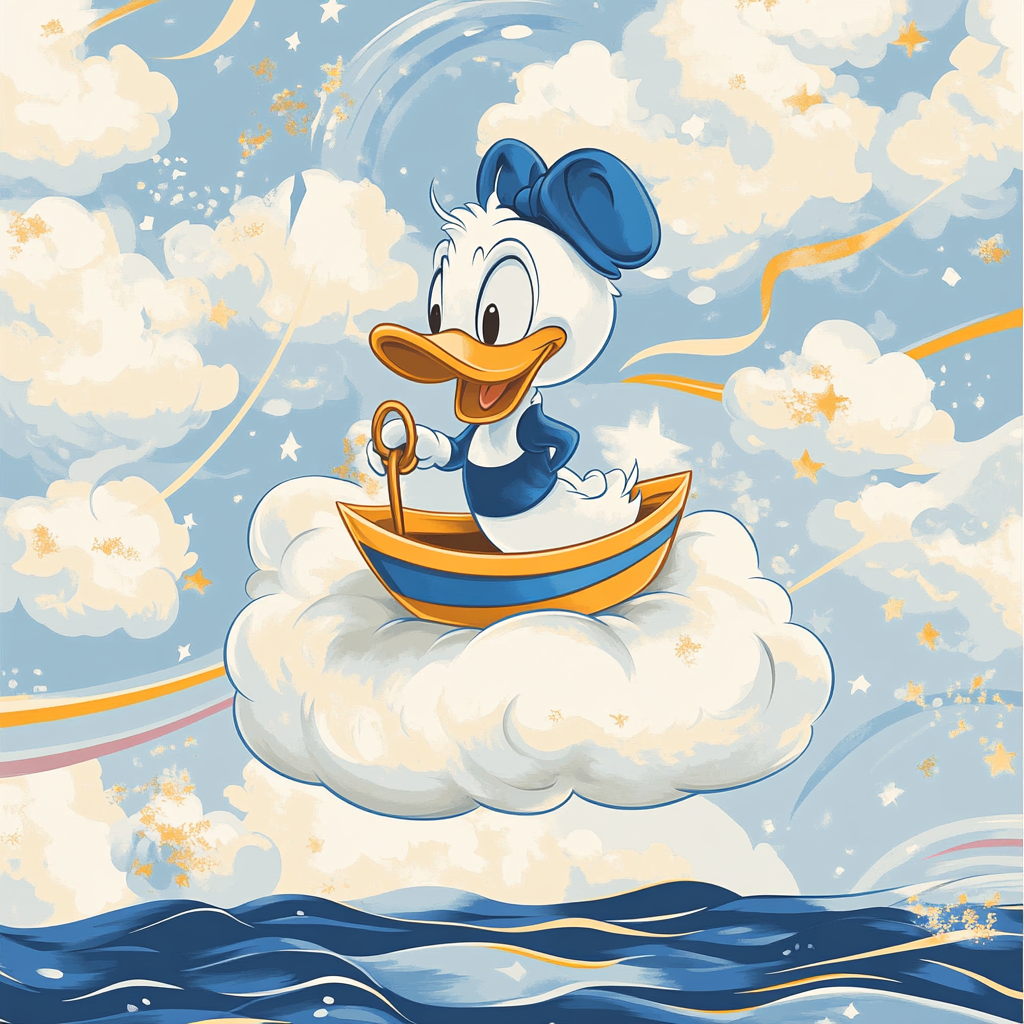 Donald Duck Cloud Sailor Voyage DIY paint by numbers