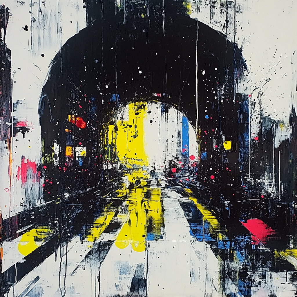 Jackson Pollock Inspired Citylights After Rain Paint by numbers kits
