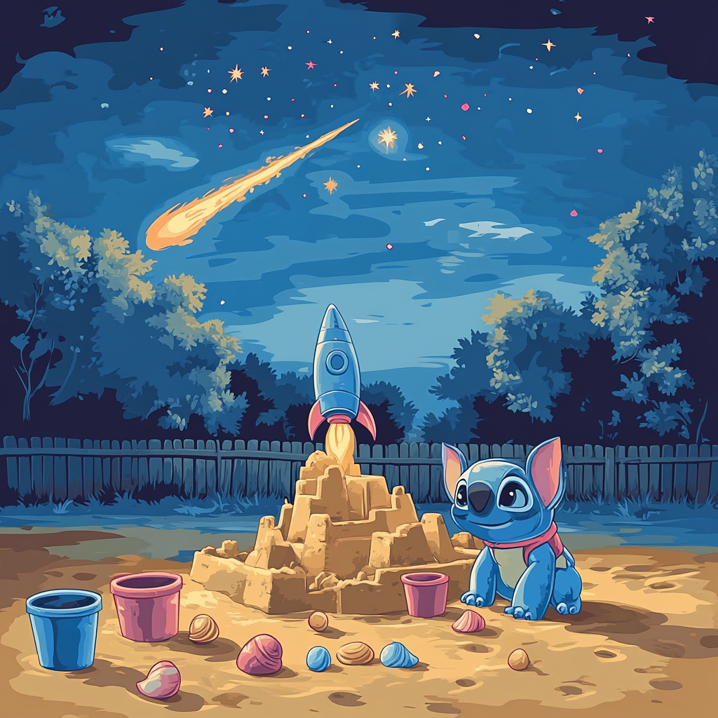 Stitch Meteor Shower Sandbox painting number kit