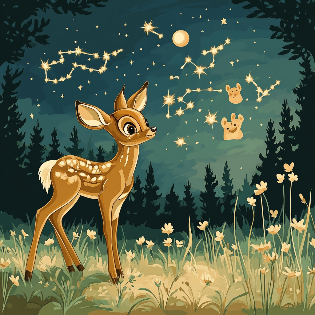 Bambi Moonlit Meadow Constellations paint by numbers