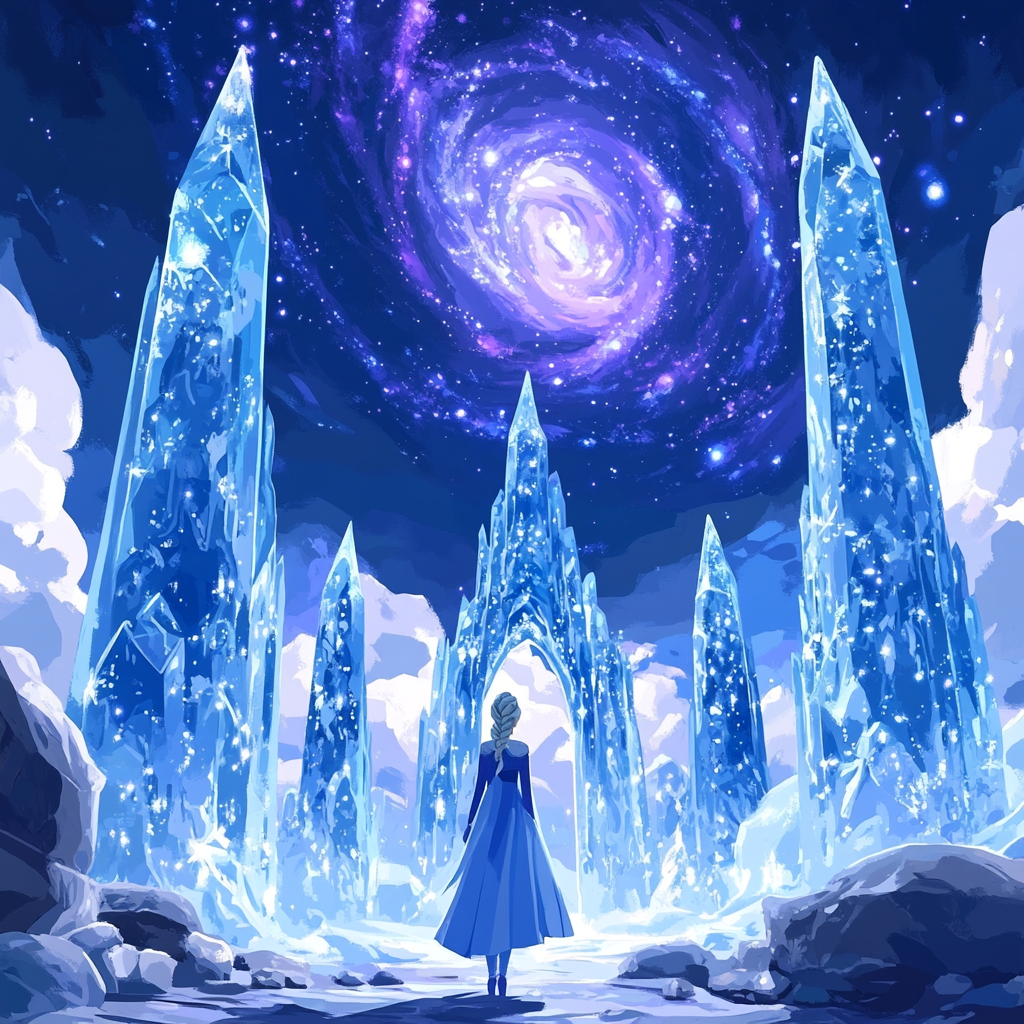 Elsa Crystal Galaxy Ice Castle Number painting