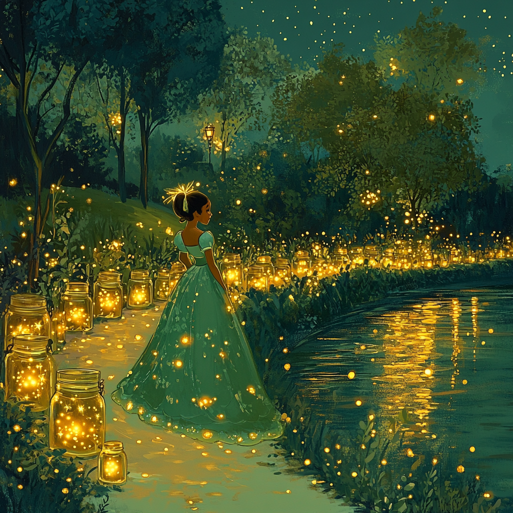 Tiana Firefly Festival Riverside paint by color