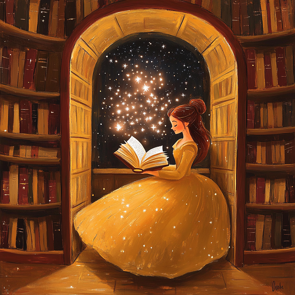 Belle Library Stardust Storytime Painting by numbers kit