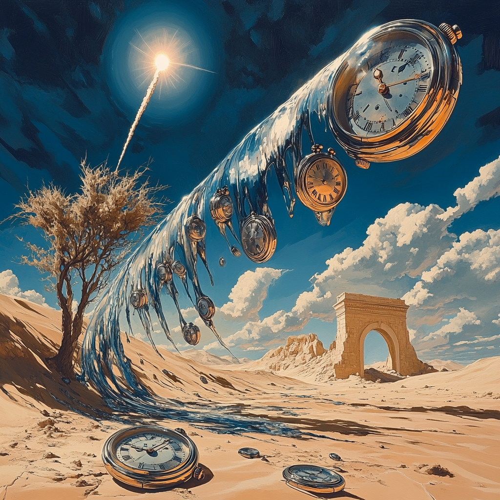 Salvador Dali Inspired Desert Clockwork Comet paint by color