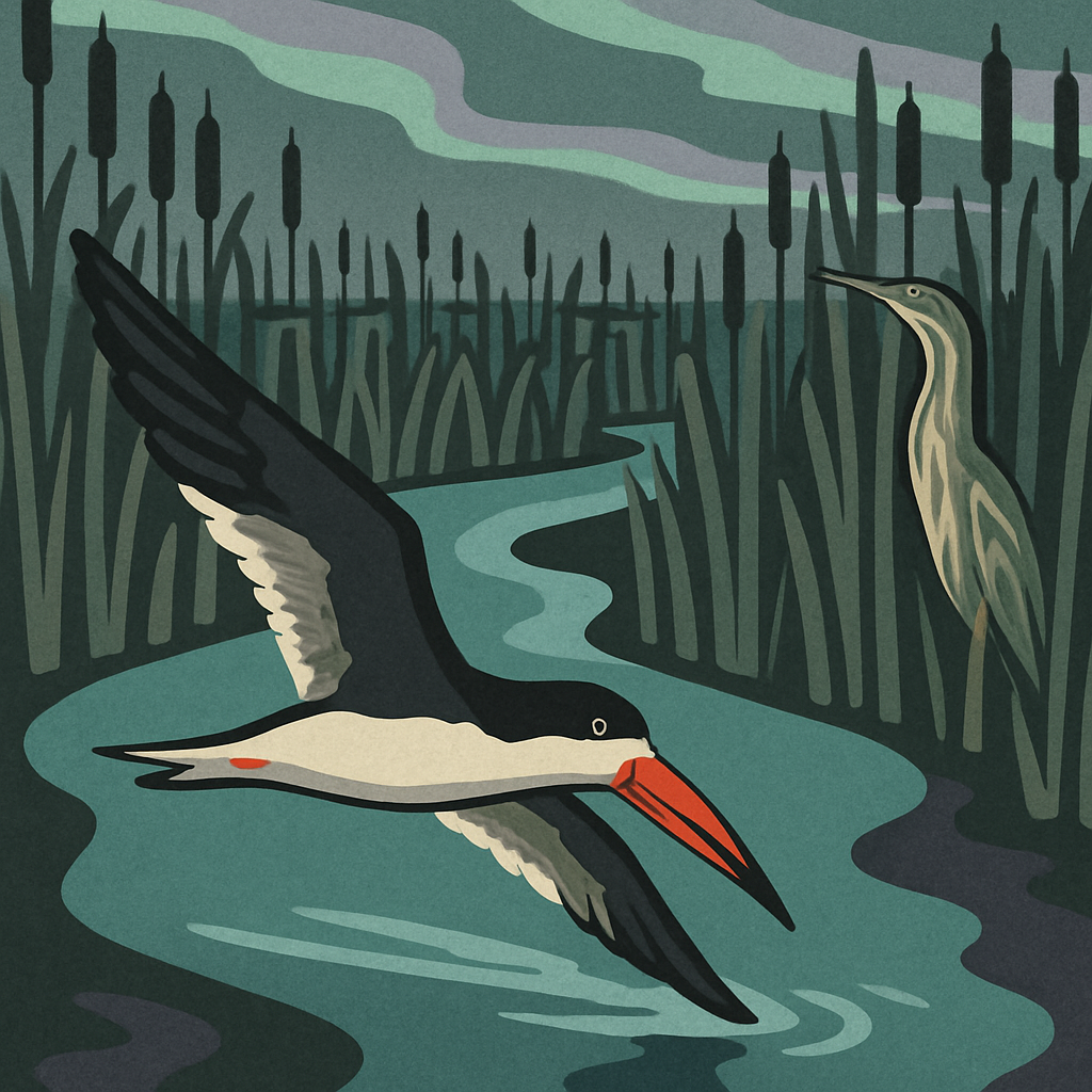 Birds In The Auroral Reed Maze Painting by numbers kit