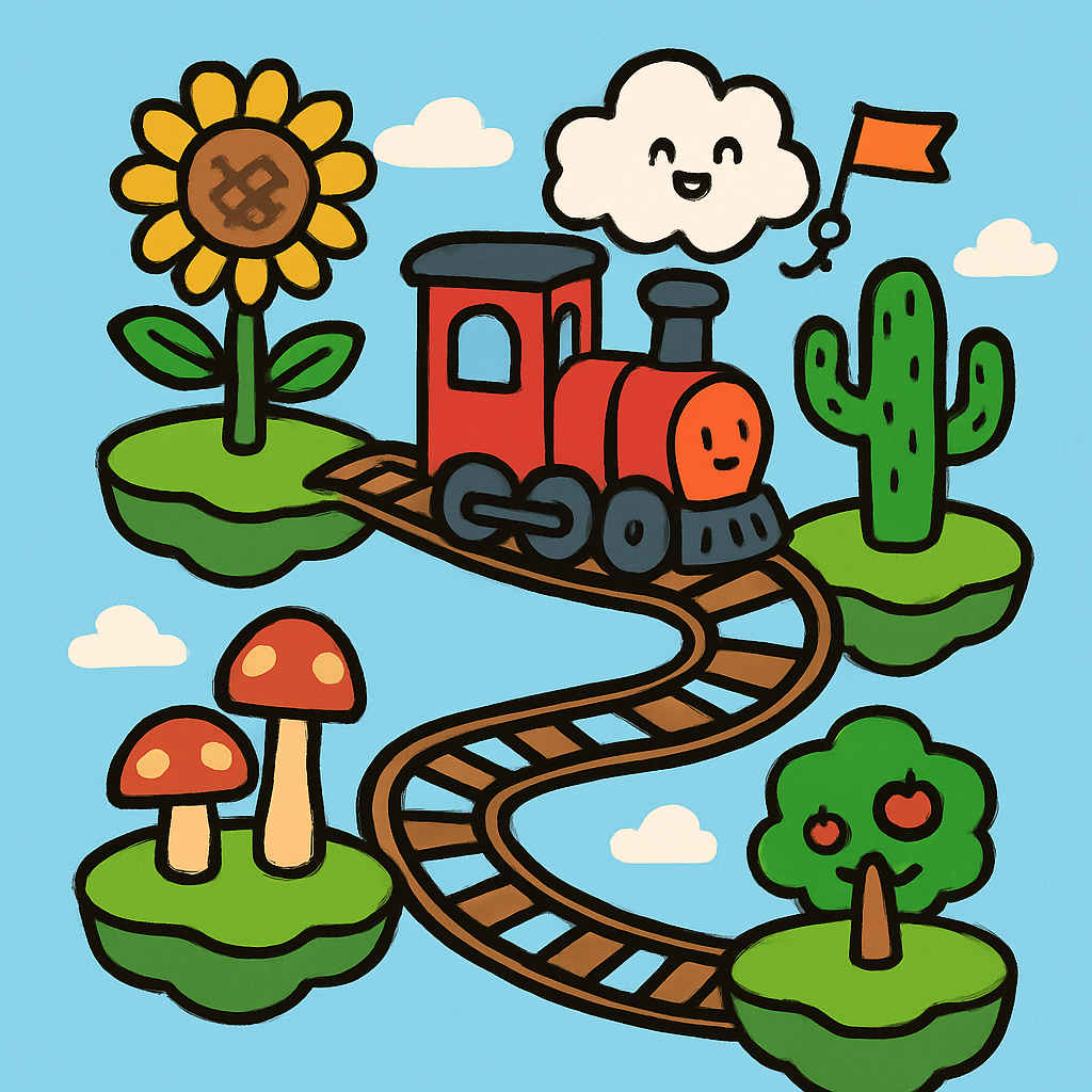 Sky Garden Train Across The Floating Islands Number painting