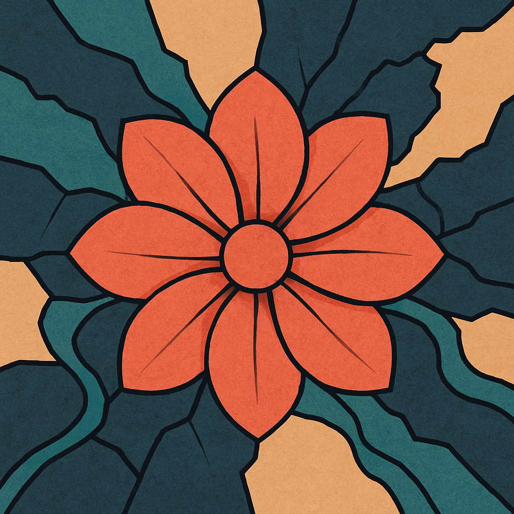 Abstract Tectonic Petal Map painting number kit