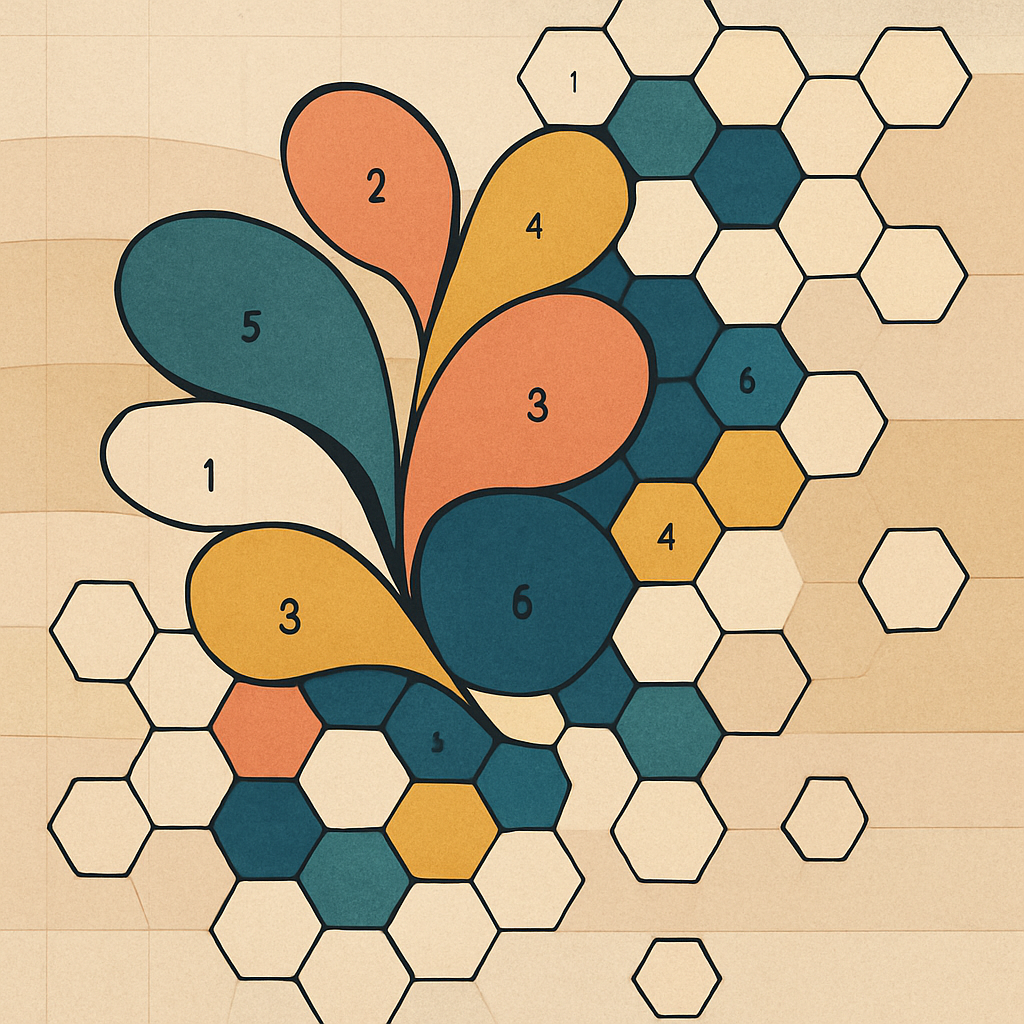 Tessellated Abstract Drift Garden paint by numbers