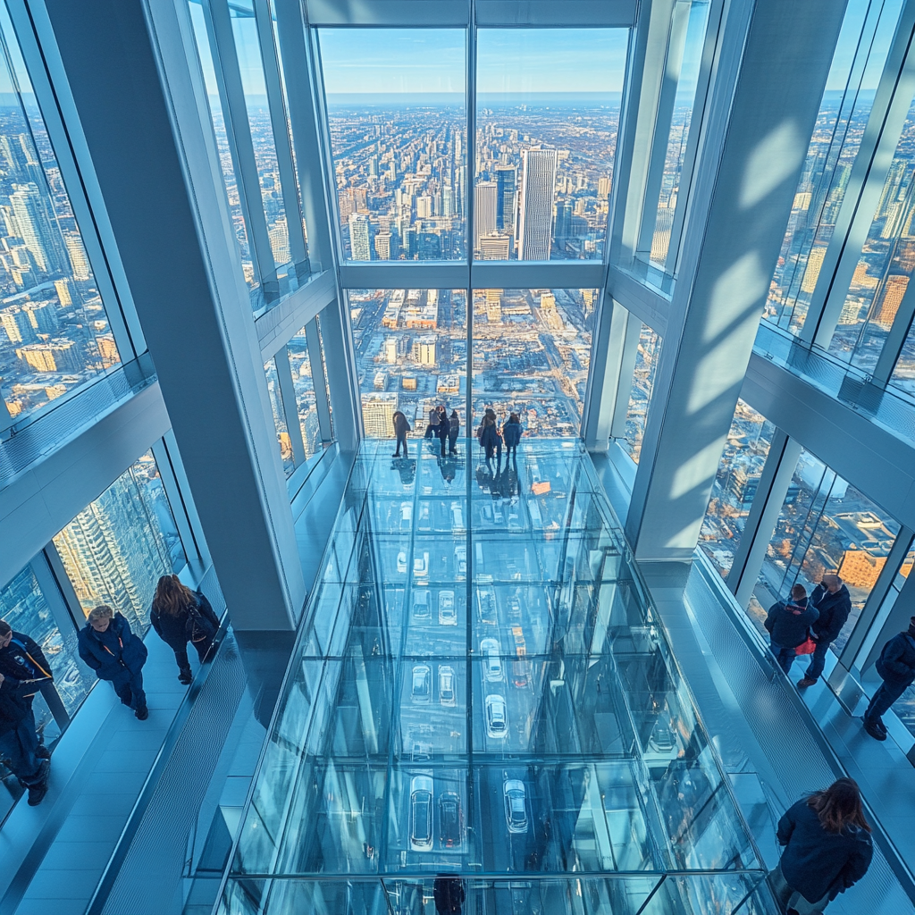 CN Tower Glass Floor View Toronto Canada paint by numbers