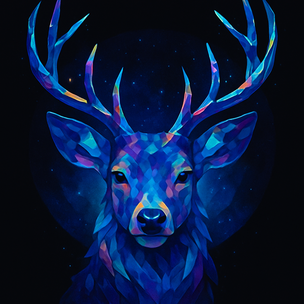 Chromatic Antler Nebula Deer paint by numbers
