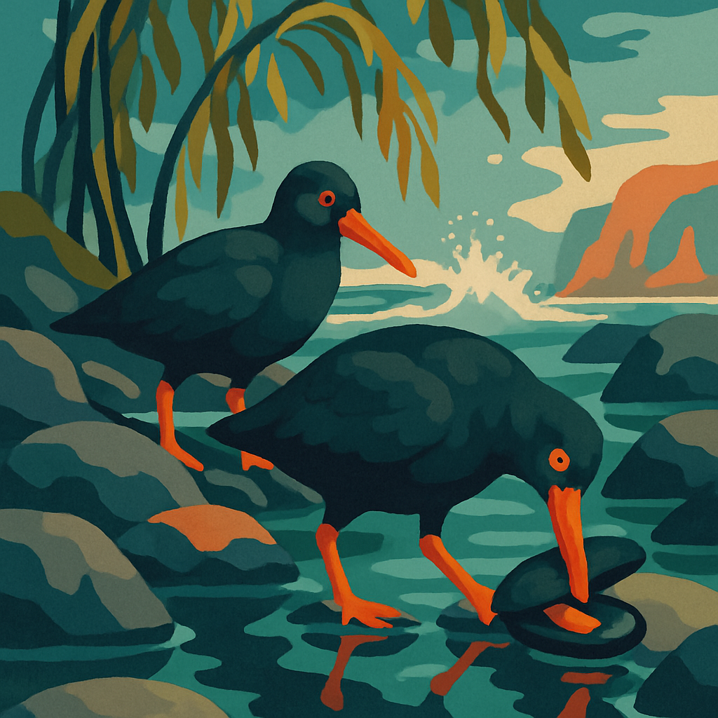 Tidepool Birds In Kelp Cathedral Paint by numbers kits