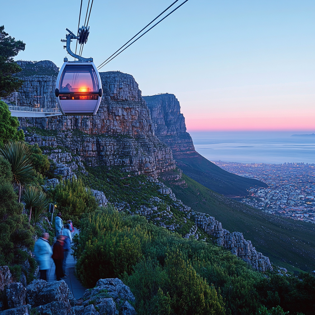 Cable Car Over Table Mountain Aerialway Station Cape Town South Africa Number painting