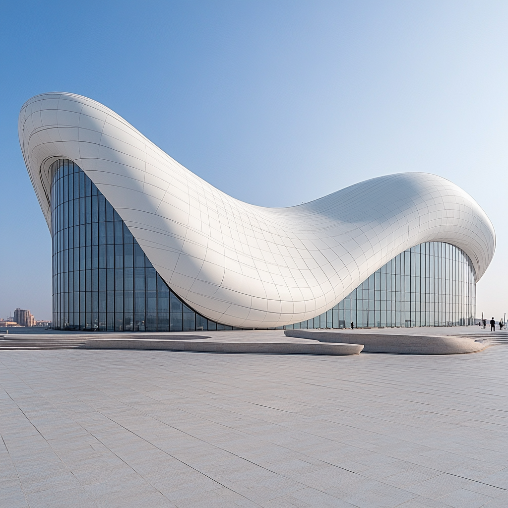 Modern Lines Of The Heydar Aliyev Center Baku Azerbaijan painting number kit