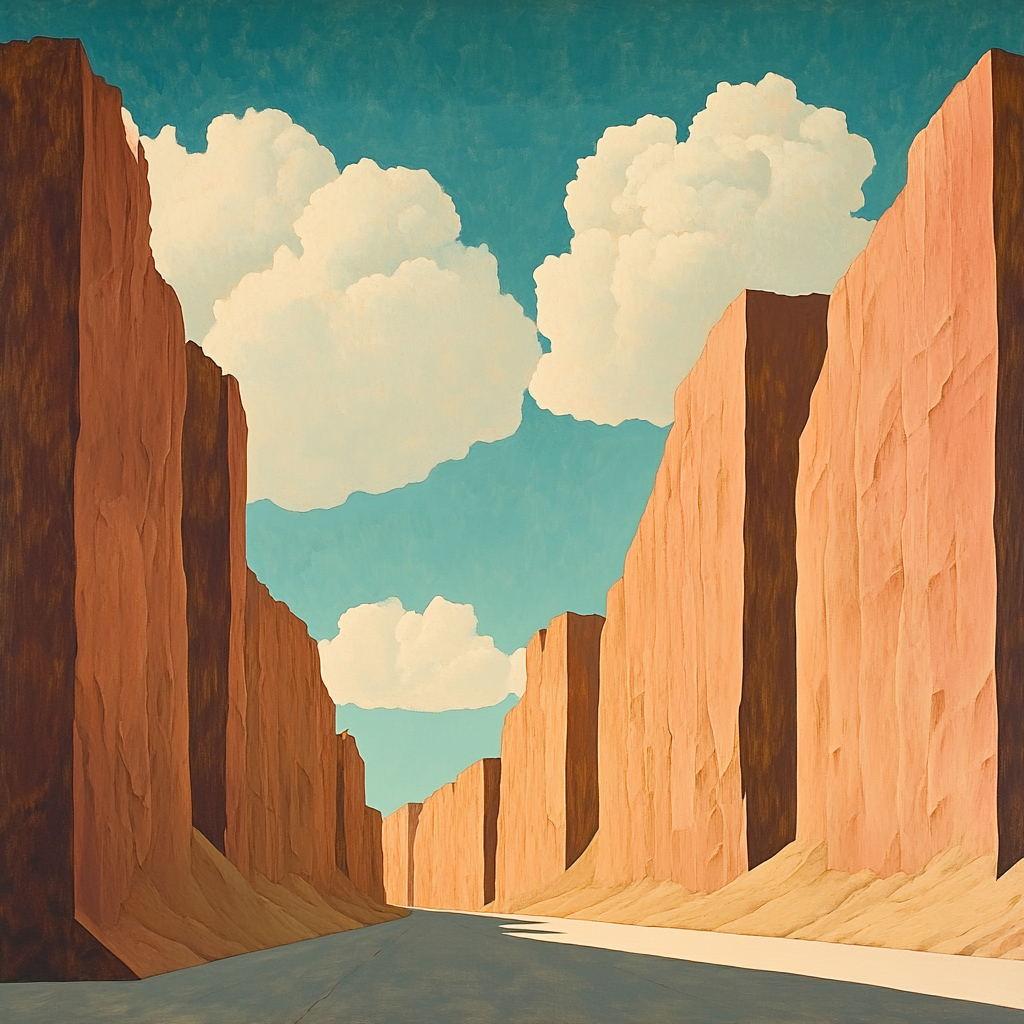 Georgia OKeeffe Inspired Desert Canyon Clouds Number painting