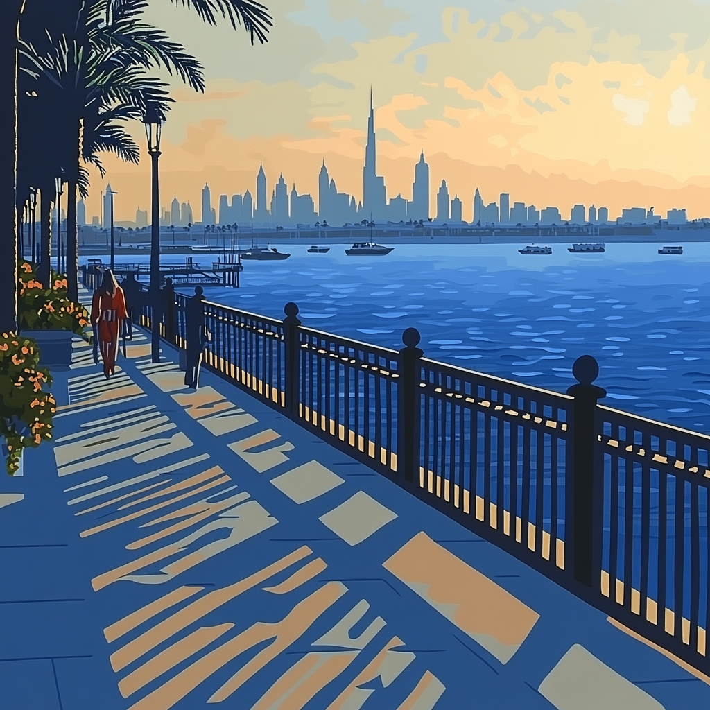Desert City Oasis At The Dubai Creek Harbor Lookout Dubai United Arab Emirates paint by color
