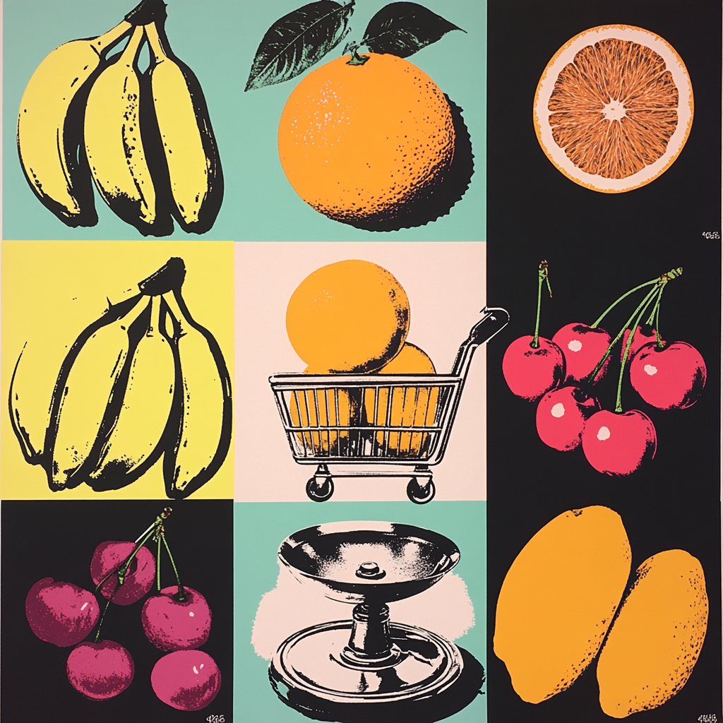 Andy Warhol Inspired Pop Art Fruit Market Paint by numbers art