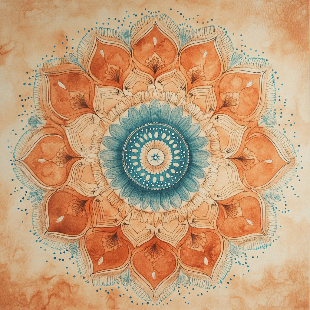 Nandalal Bose Inspired Terracotta Nebula Mandala Painting by numbers kit