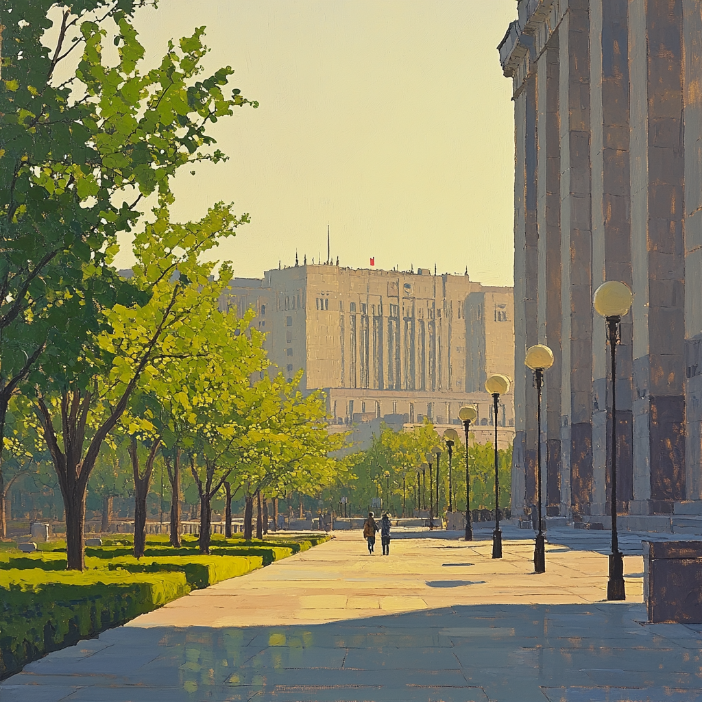 Hidden Courtyard Of The Palace Of Culture And Science Warsaw Poland painting number kit