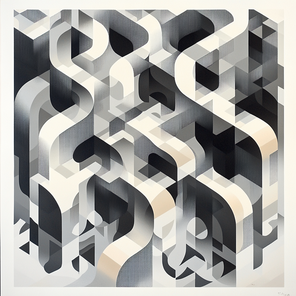M.C. Escher Inspired Paradox Of Infinite Lattices Numbered painting kits