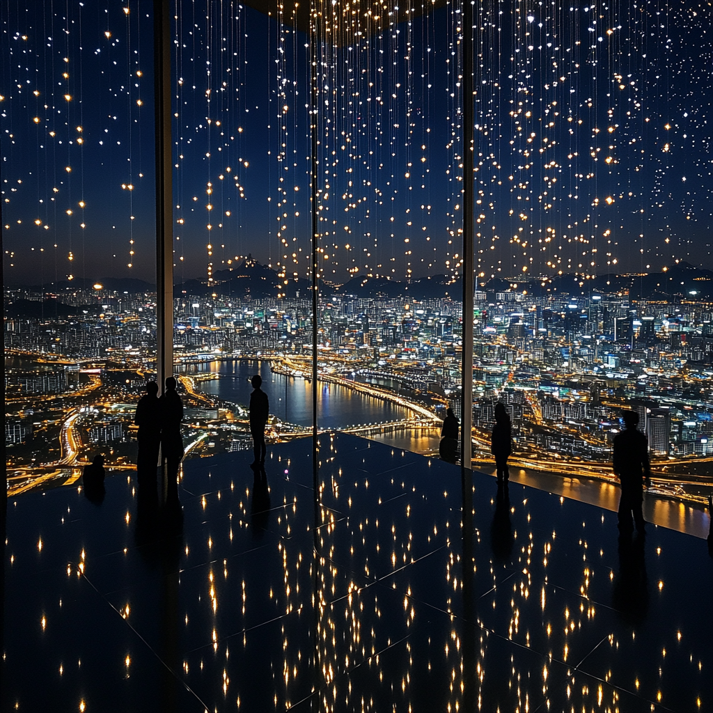 City Viewpoint At Seoul Sky Lotte World Tower Seoul South Korea Numbered painting kits