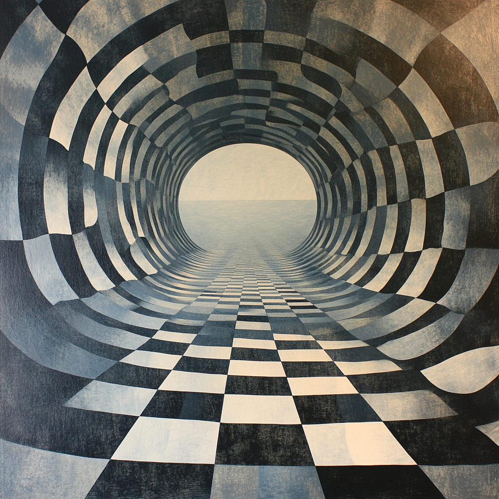 M.C. Escher Inspired Celestial Tessellation Of Curved Space Numbered painting kits