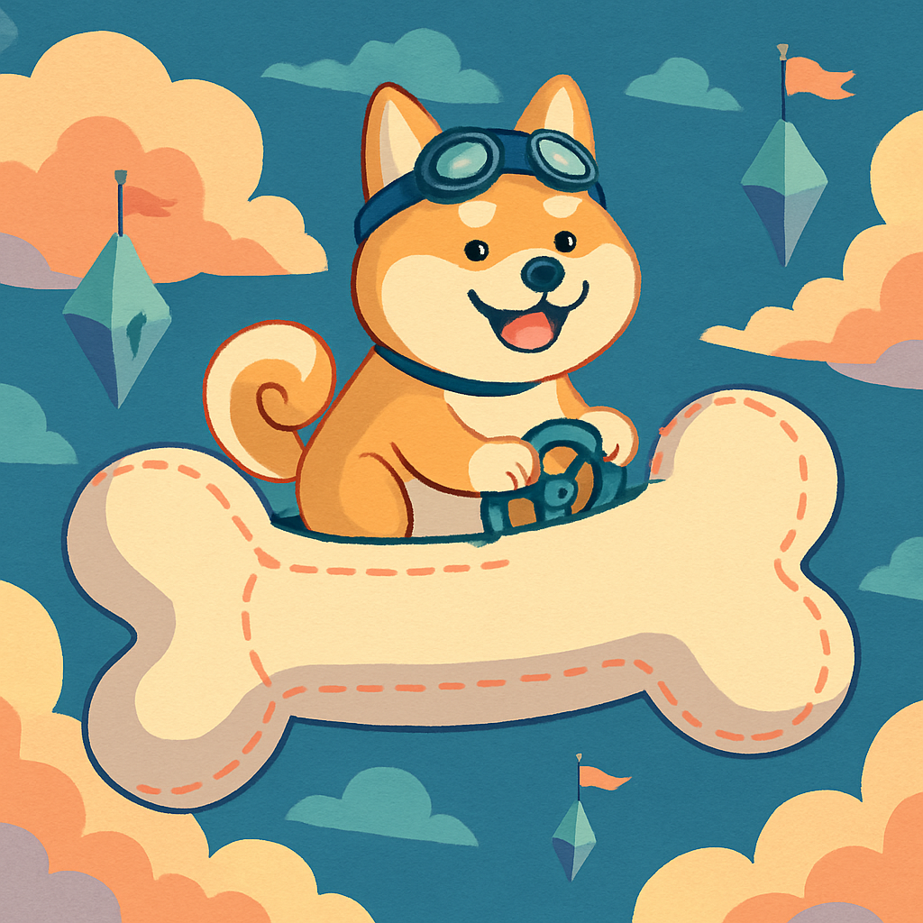 Sky Sailor Dog In A Paper Airship Paint by numbers kits