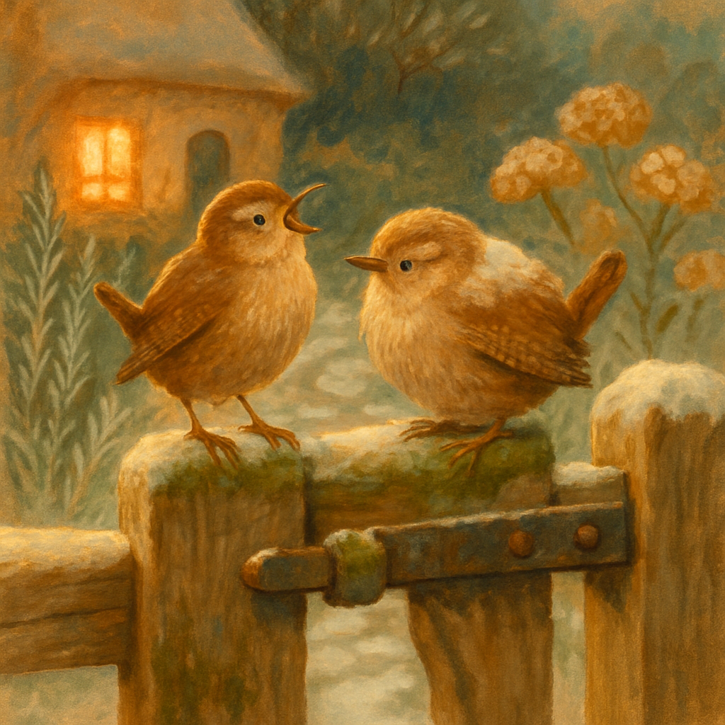 Lantern Glow Wrens At The Cottage Gate painting number kit