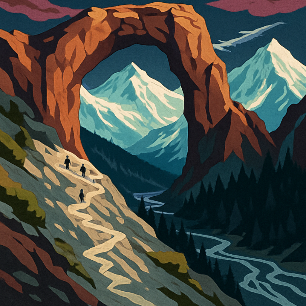 Wind Carved Pass Mountain Crafted Panorama Paint by numbers art