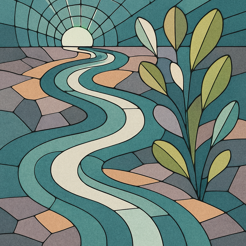 Tessellated Riverbed Abstract Paint by numbers art