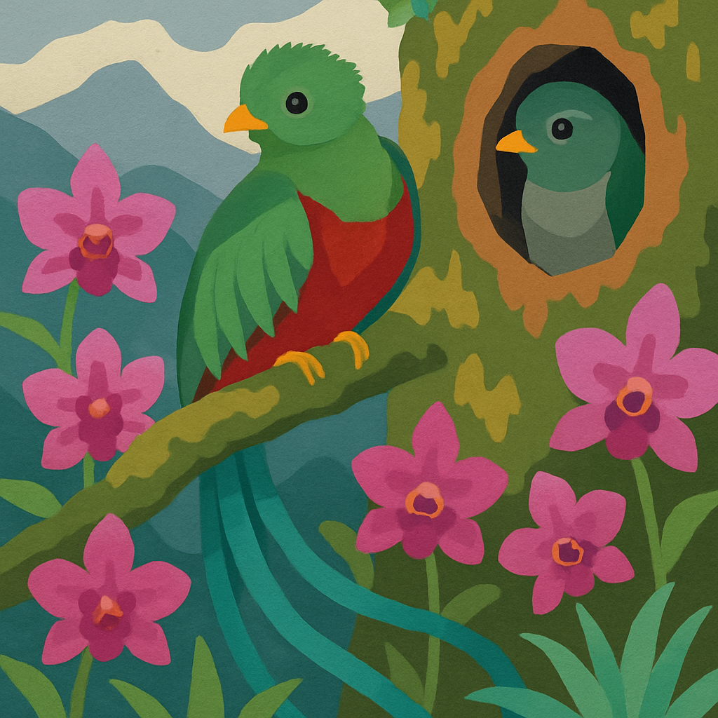 Cloud Forest Nesting With Birds Number painting
