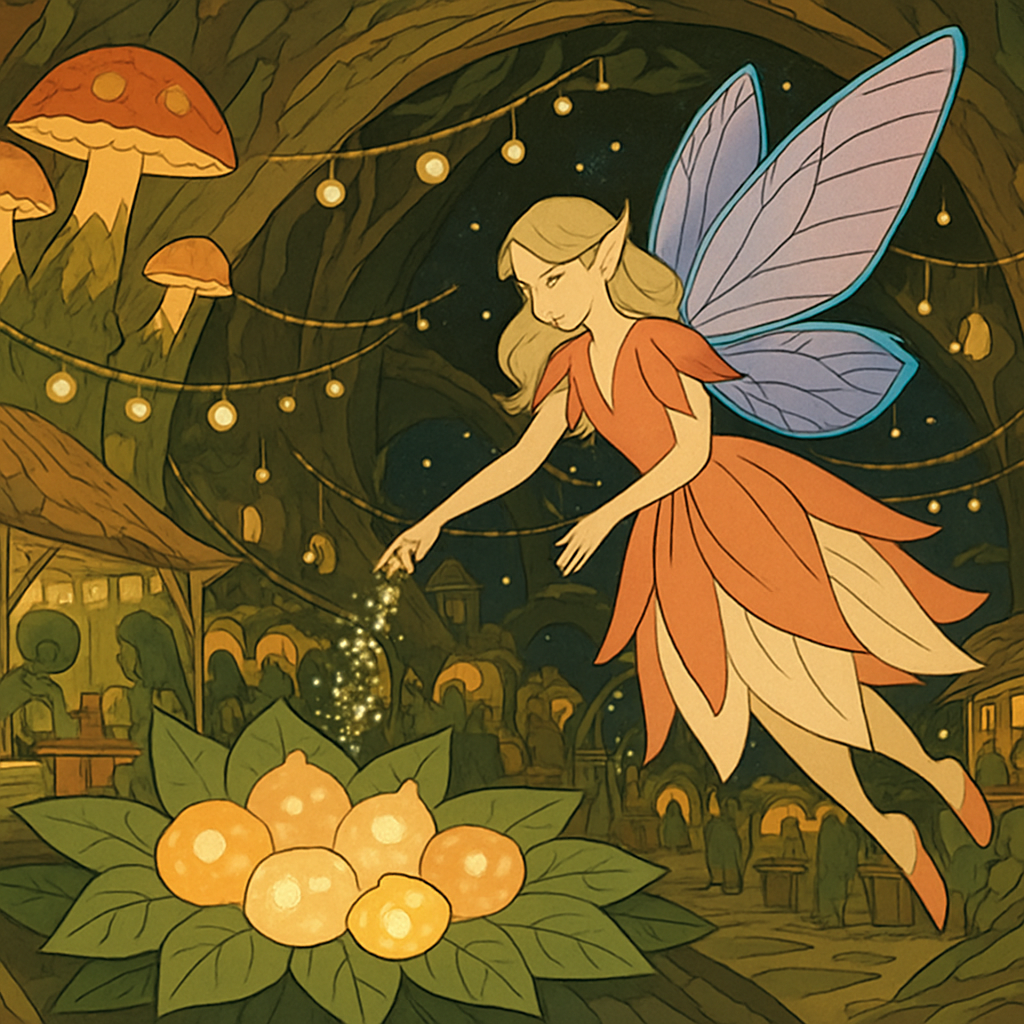 Lantern Market In Fairy Hollow paint by number