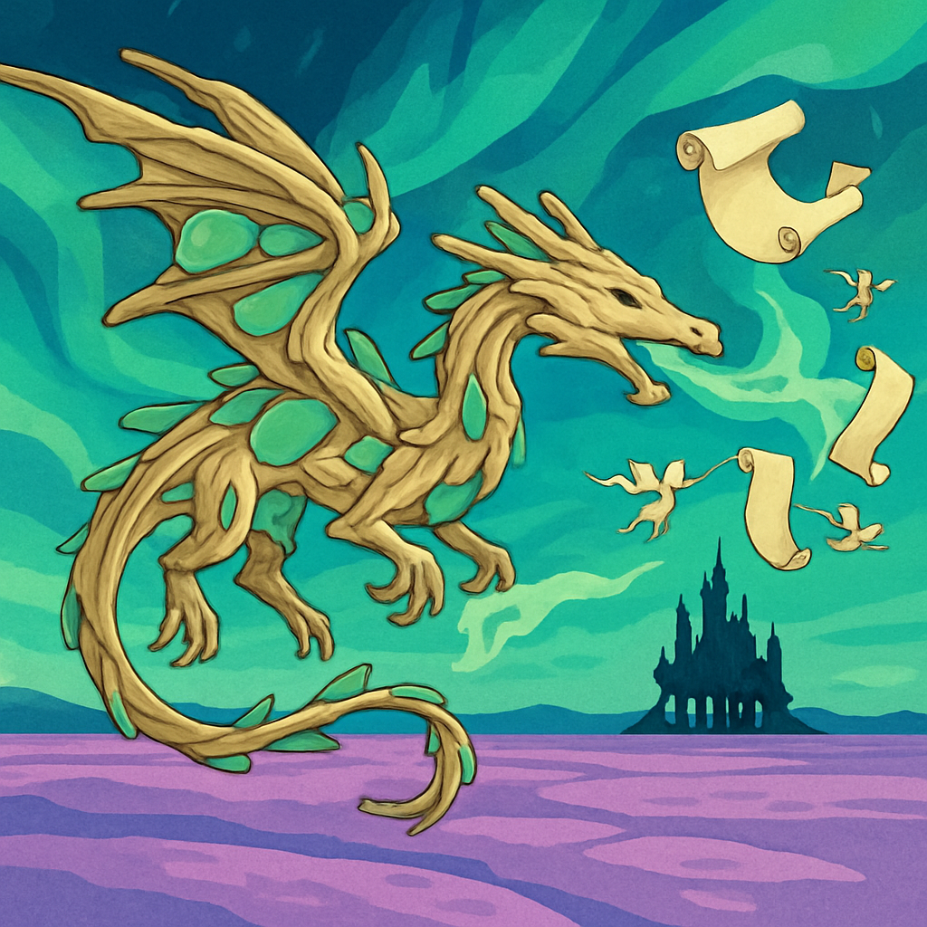Fantasy Driftwood Dragon Painting by numbers kit