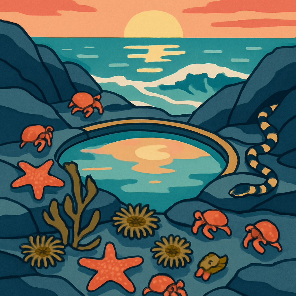 Tide Pool Observatory With Ocean Horizon paint by number