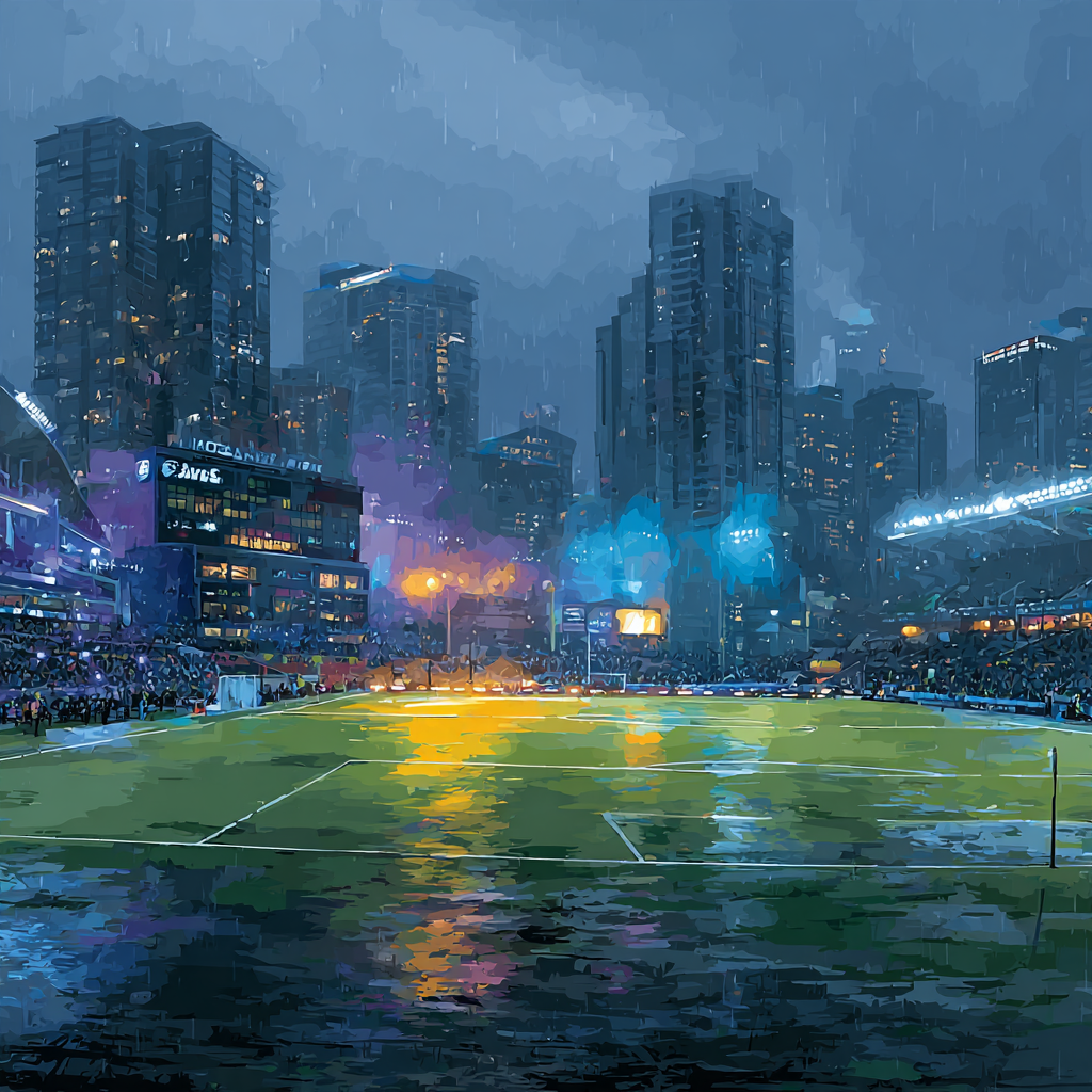 Seattle Fifa 2026 Rainlight Number painting