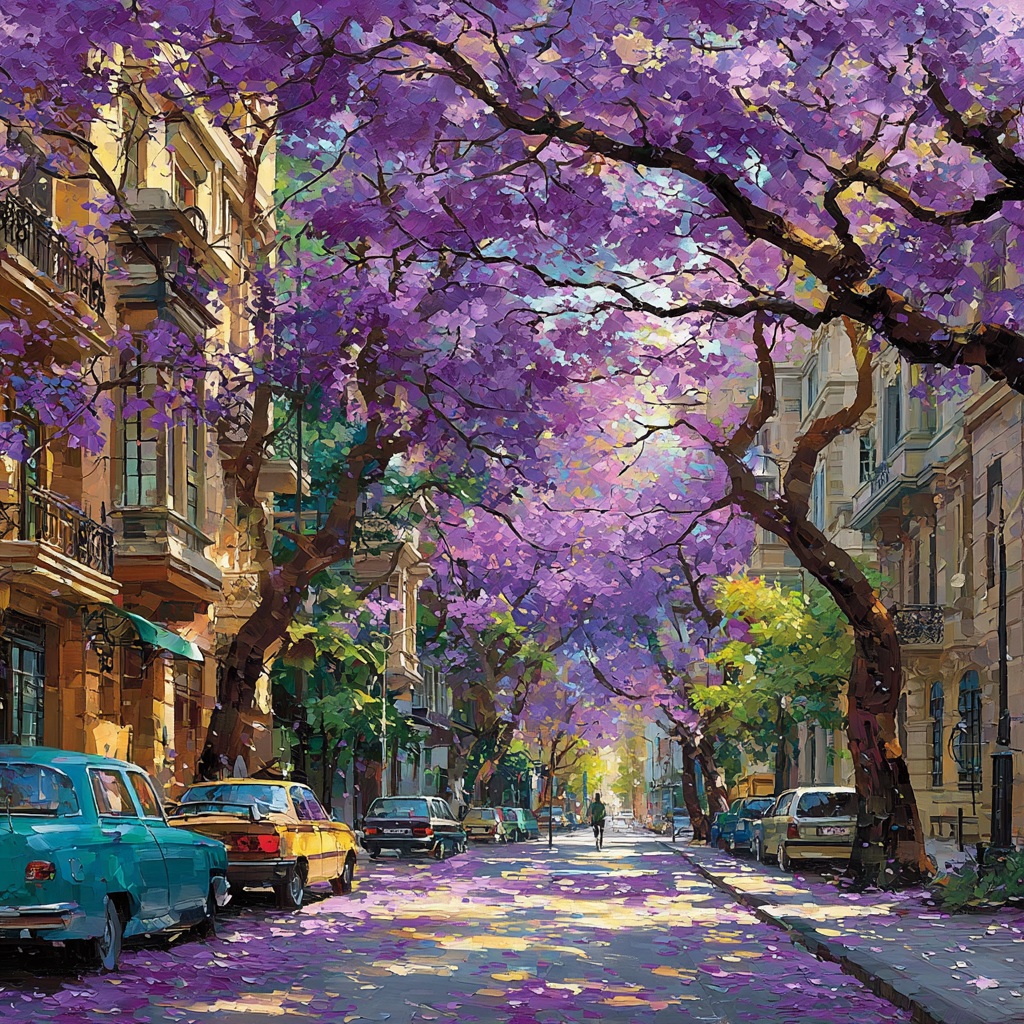 Jacaranda Avenue In Pretoria South Africa Paint by numbers kits