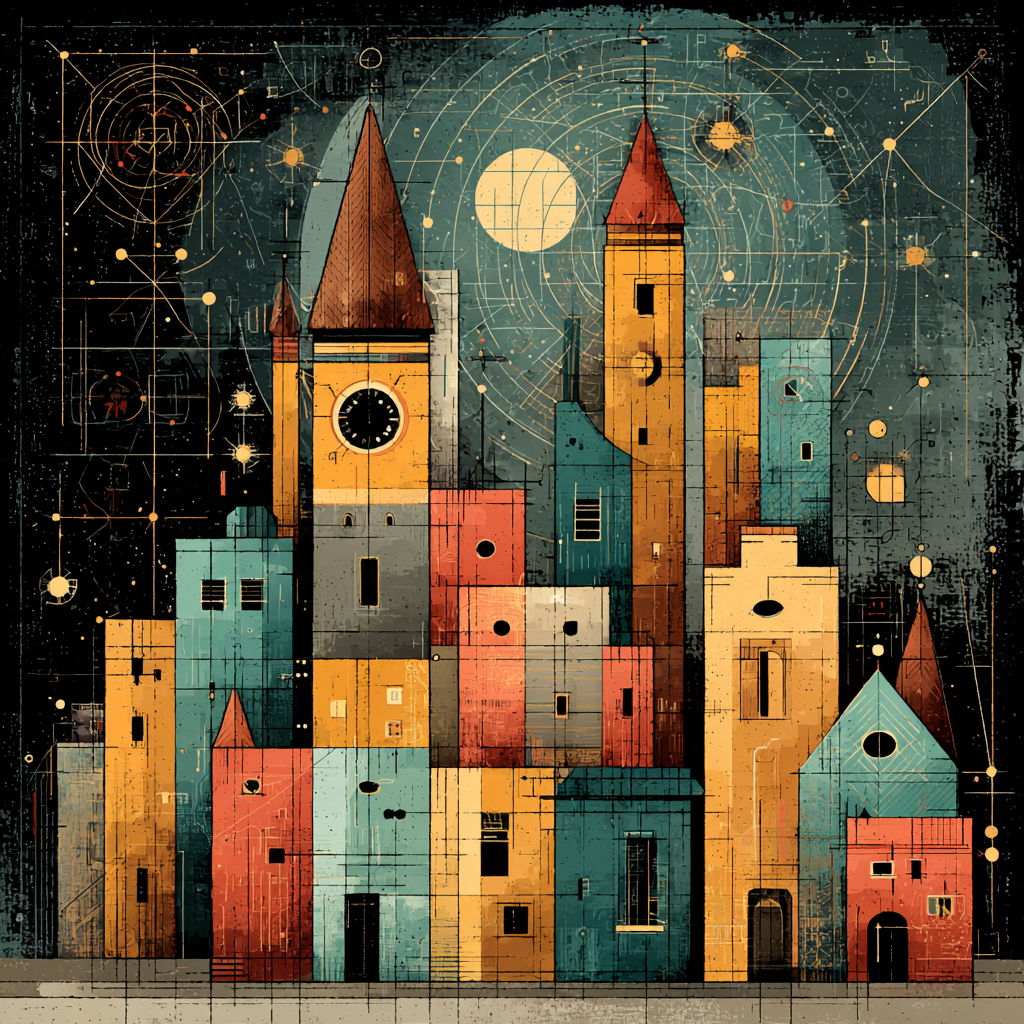 Paul Klee Inspired Mechanical Constellation City Painting by numbers kit