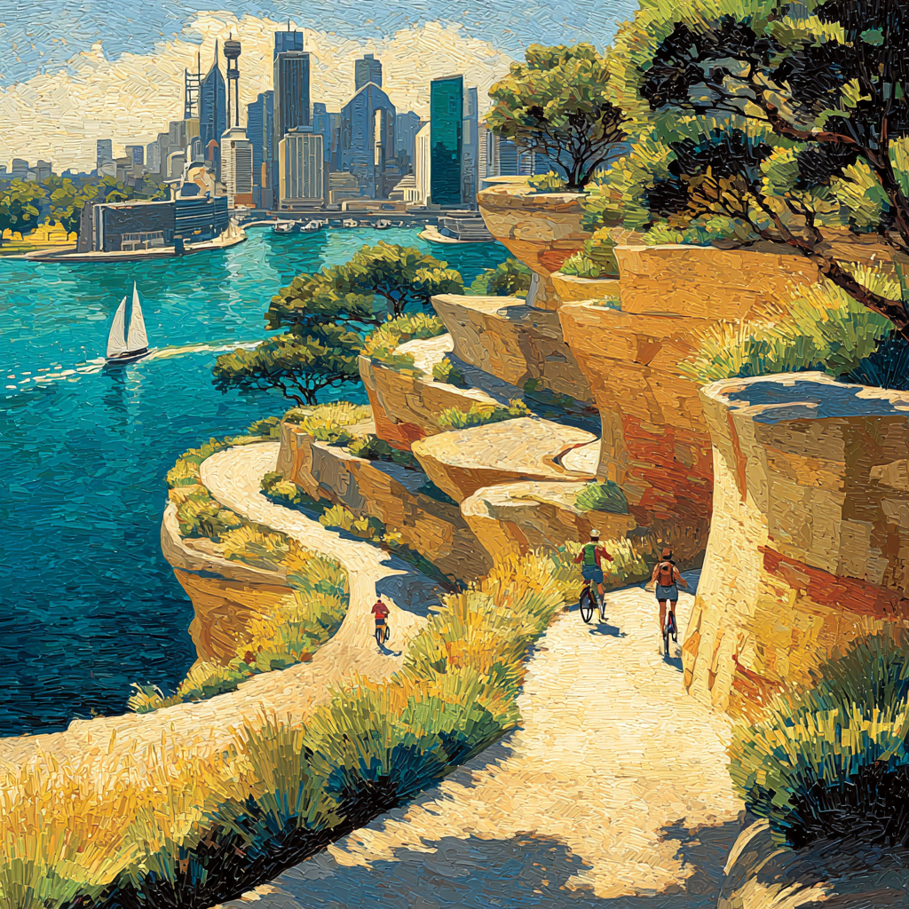 Barangaroo Reserve Sandstone Terraces In Sydney Australia Paint by numbers kits