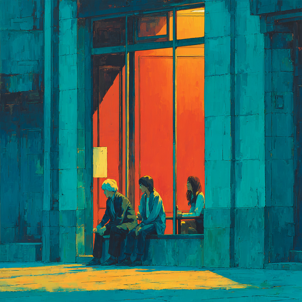 Edward Hopper Inspired Martian Cafe Number painting