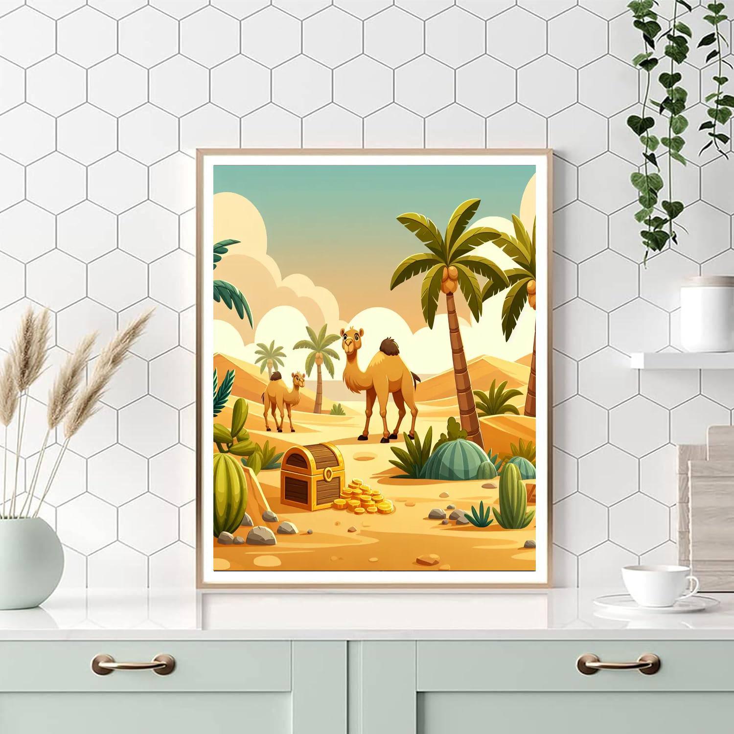 Desert Oasis Quest Paint By Numbers Art
