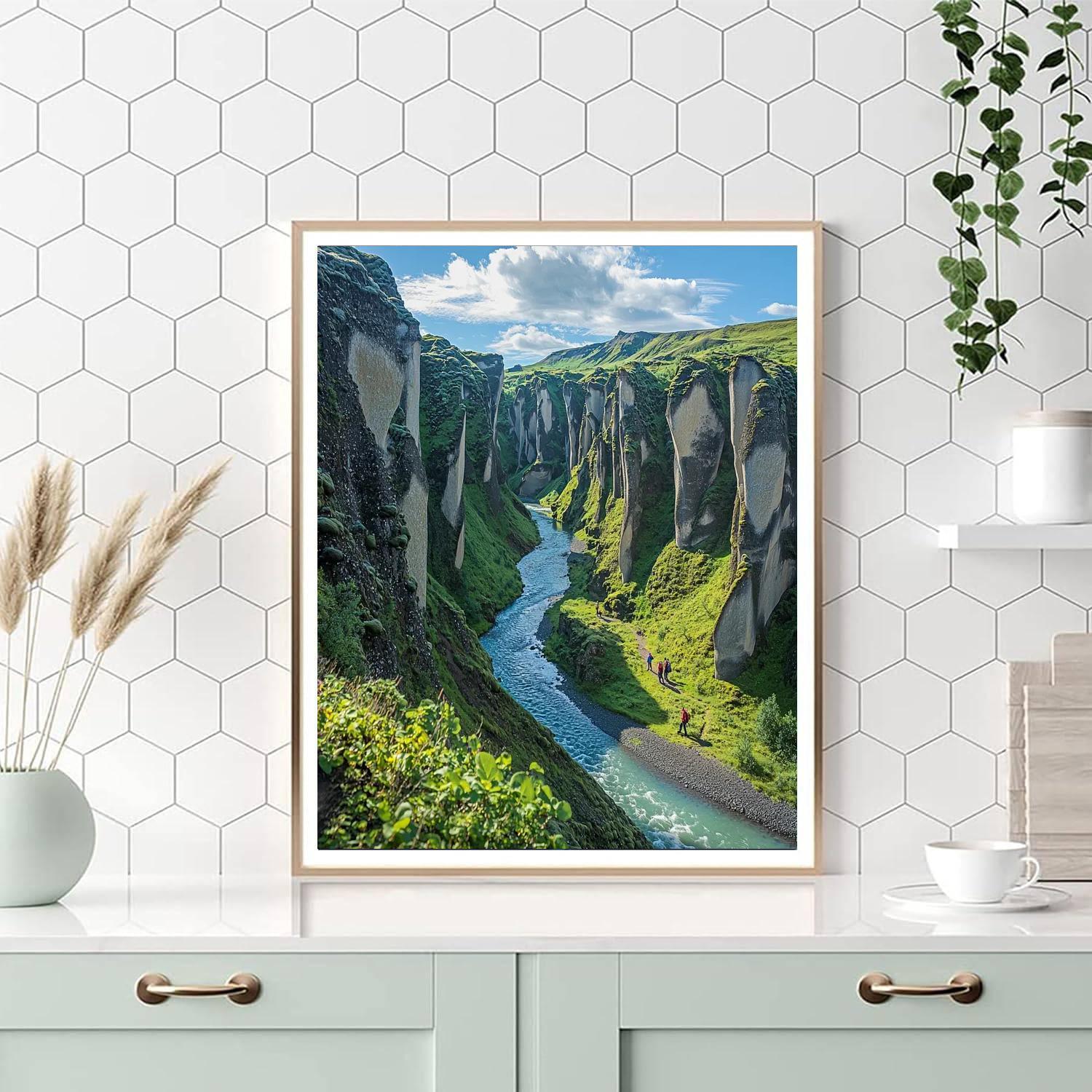 Fjaðrárgljúfur Canyon Painting Number Kit