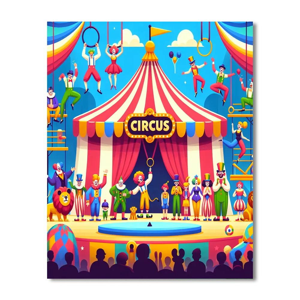Charming Circus Capers Painting By Numbers Kit