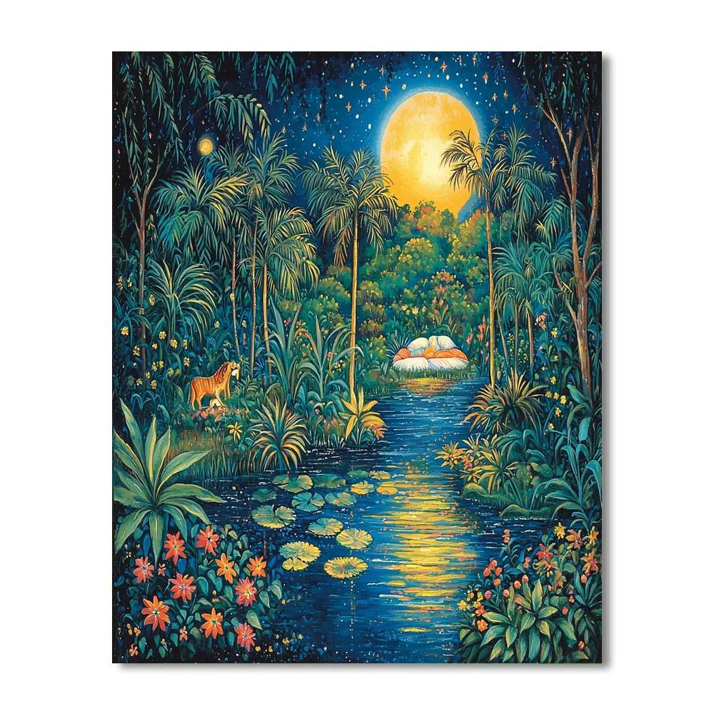 Henri Rousseau Inspired Nocturnal Serenade  Paint By Numbers Kits