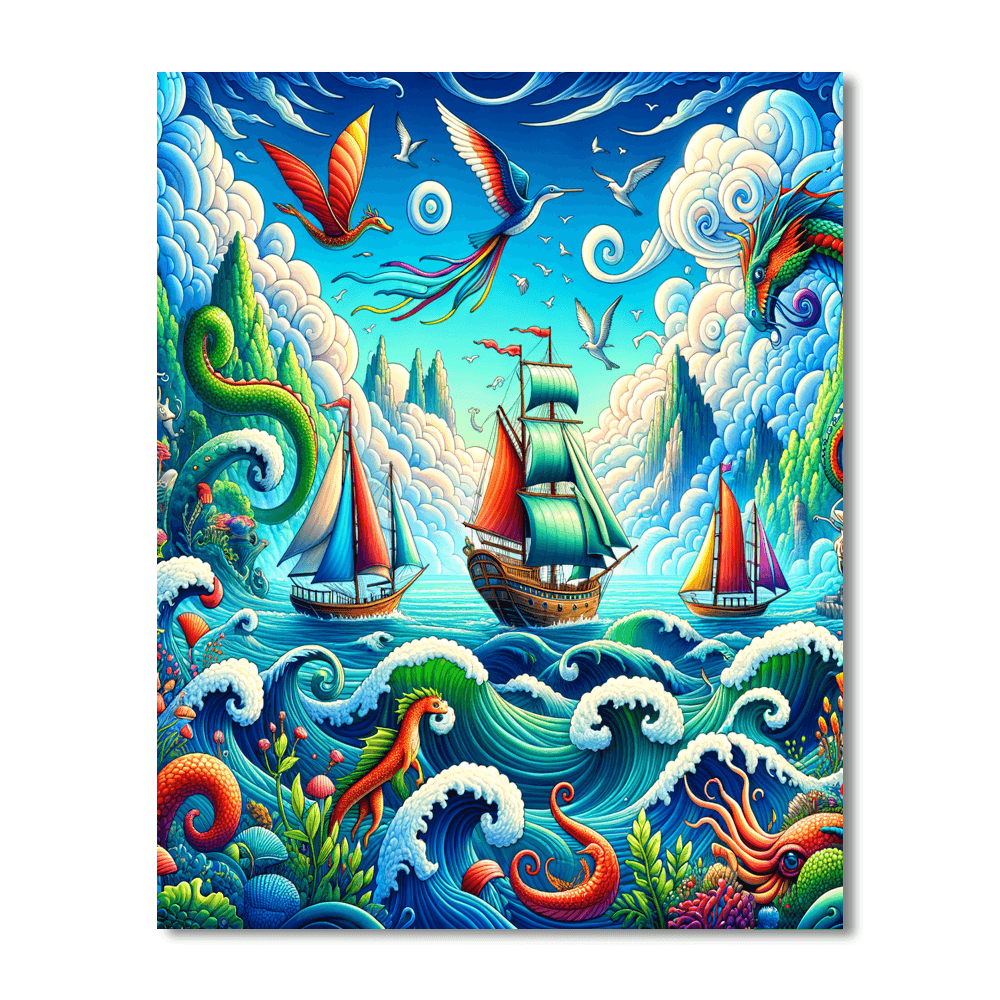 Whimsical Sea Voyage Paint By Color