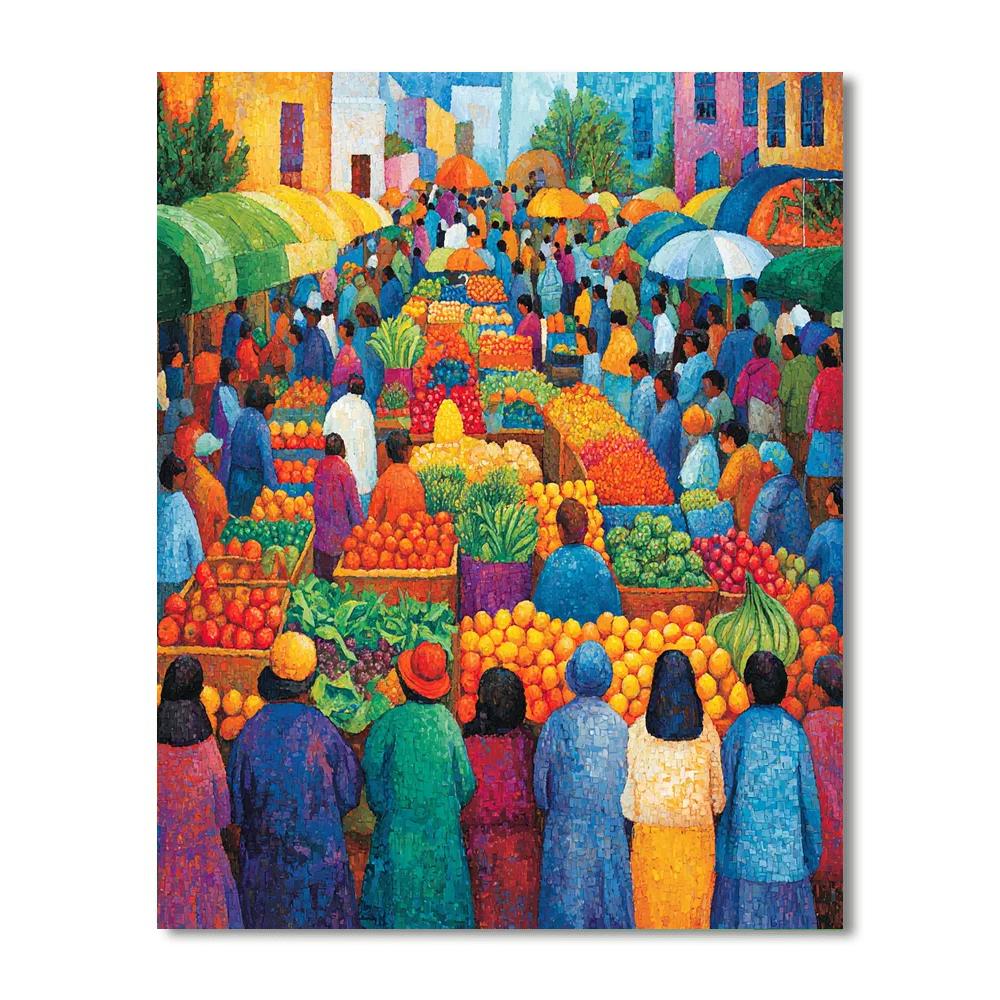 Diego Rivera Inspired The Vibrant Market  Number Painting