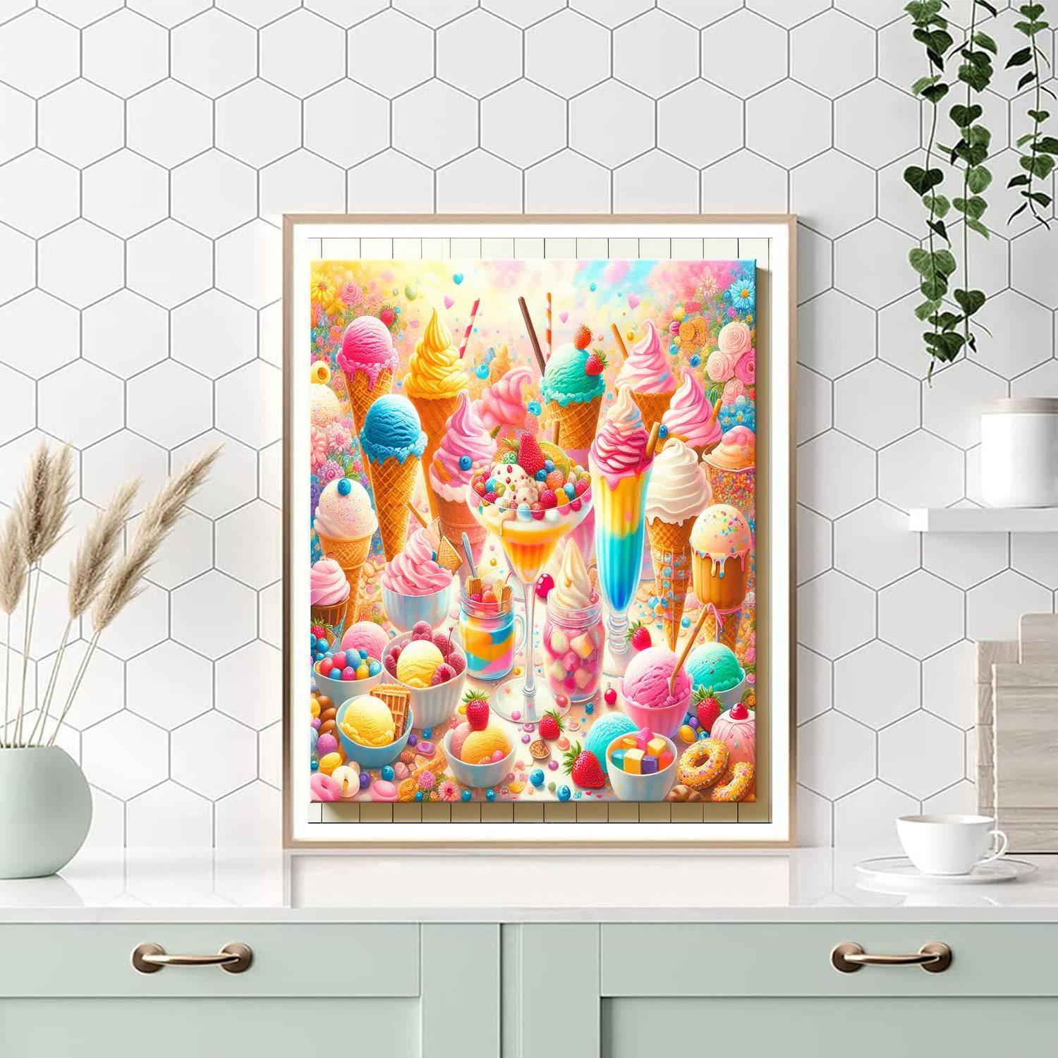 Whimsical Ice Cream Delight Painting By Numbers Kit