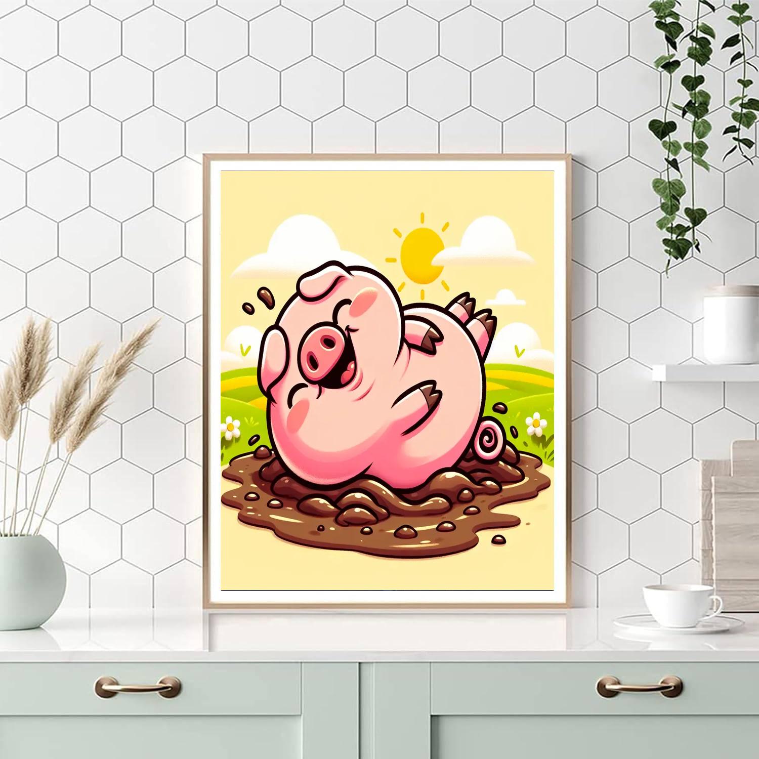 Playful Piglet DIY Paint By Numbers