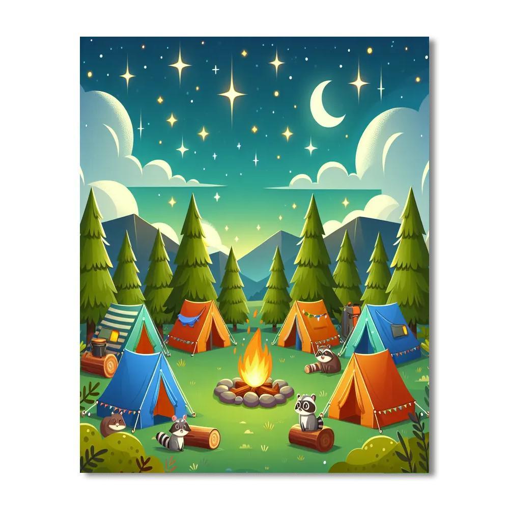 Happy Campers Paint By Numbers Art