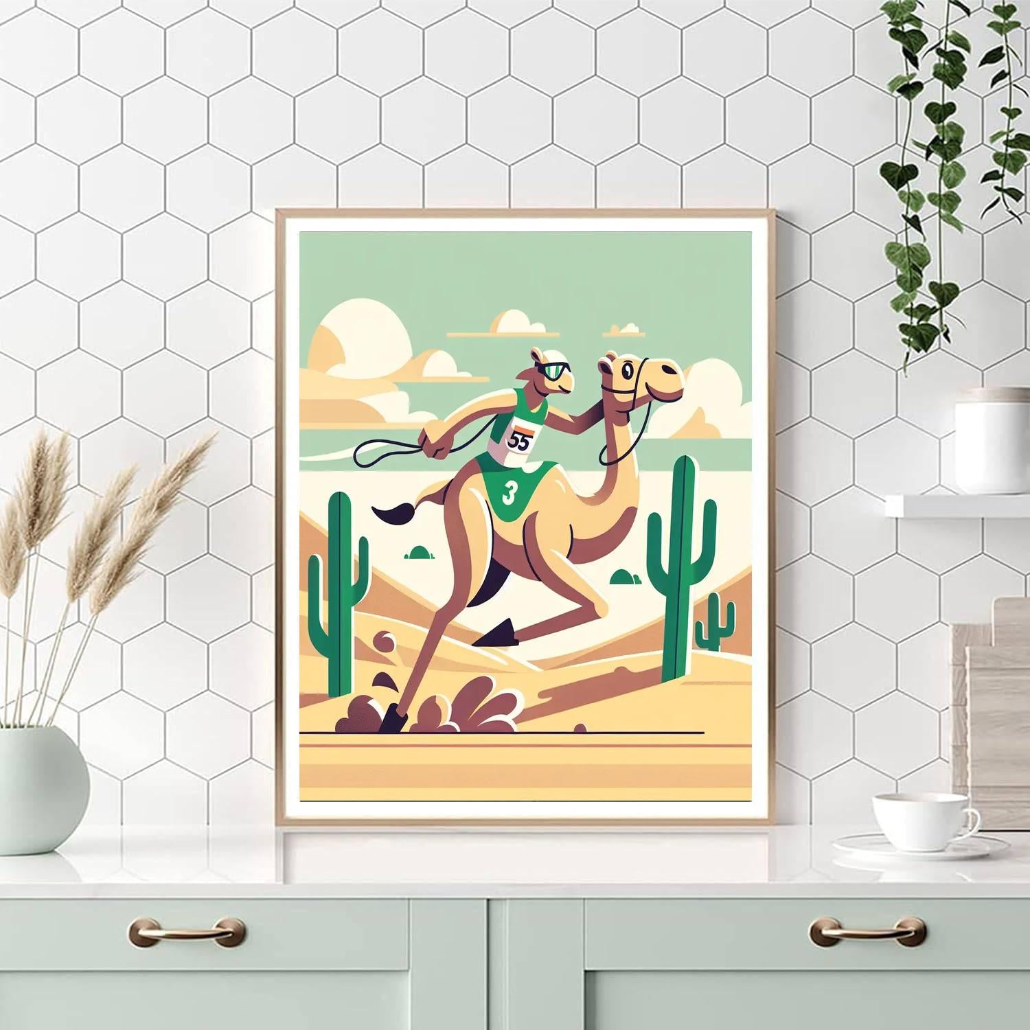 Desert Racer Camel Number Painting